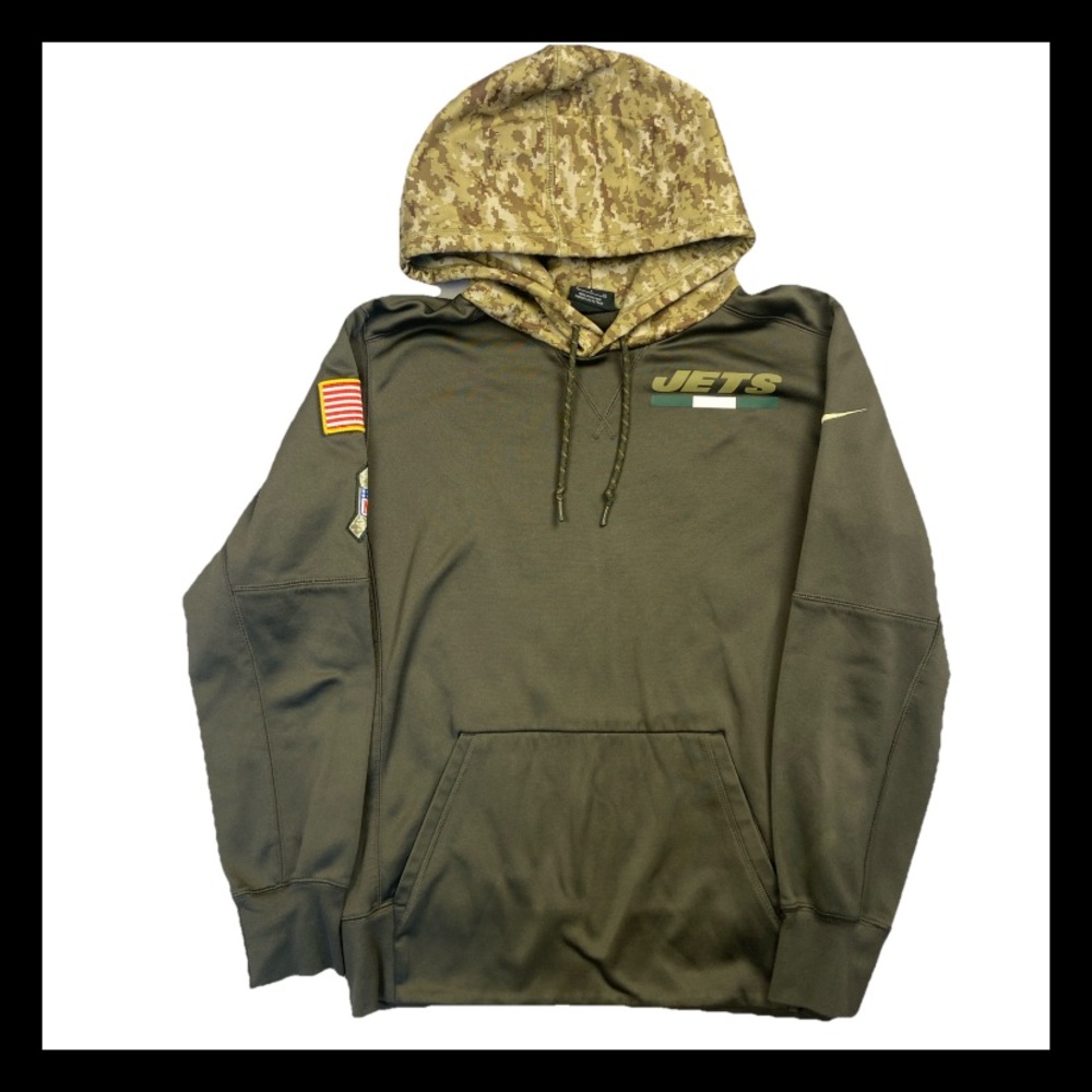 Nike New York Jets Salute To Service Sweatshirt Men’s Small Camo Green Hoodie